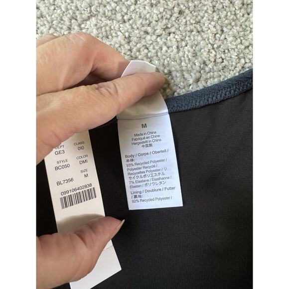 NWT J. Crew Textured Curved Waist Cheeky Navy Blue Bikini Bottom Size Medium - Picture 5 of 5